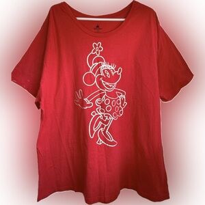 Disney Parks Minnie Mouse Red Glitter Adult T-Shirt Plus Size 3XL